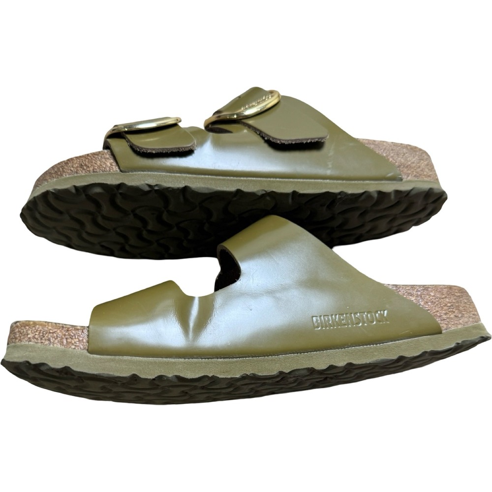 Birkenstock Arizona Big Buckle Patent Mud Green Sandals EU 38 US 7 Women - Picture 3 of 7